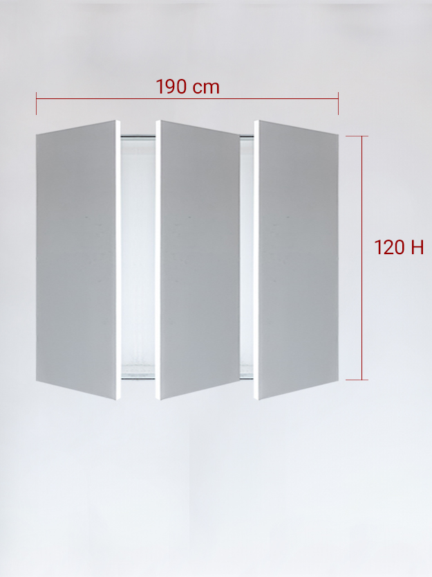 Sportello filomuro a 3 ante cm 190x120