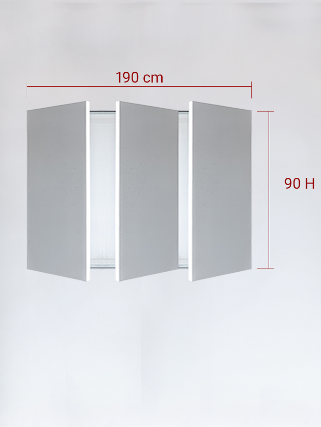 Sportello filomuro a 3 ante cm 190x90