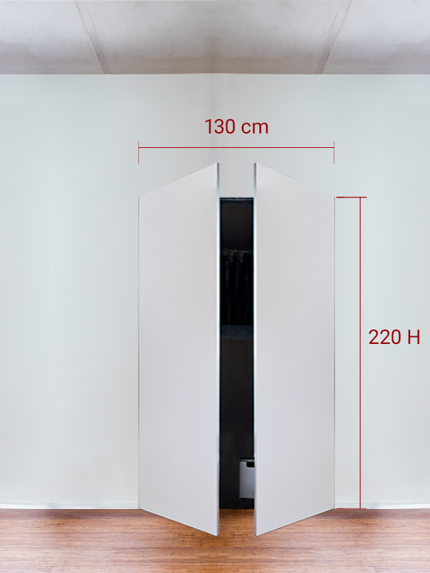 Armadio filomuro a 2 ante simmetriche cm 130x220