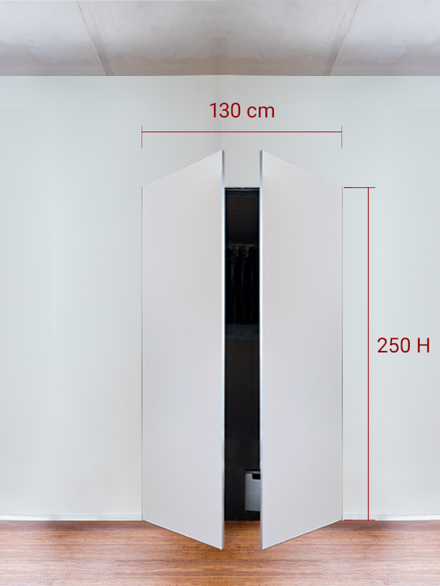 Armadio filomuro a 2 ante simmetriche cm 130x250