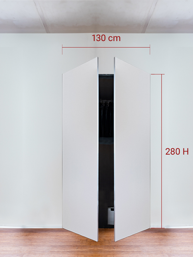 Armadio filomuro a 2 ante simmetriche cm 130x280