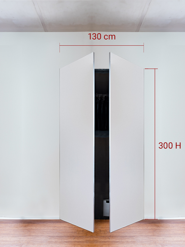 Armadio filomuro a 2 ante simmetriche cm 130x300