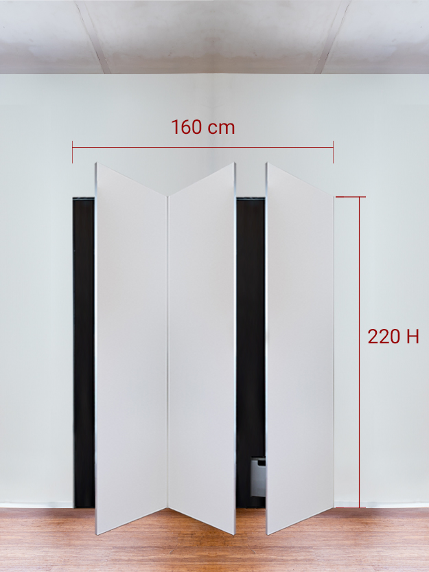 Armadio filomuro a 3 ante simmetriche cm 160x220