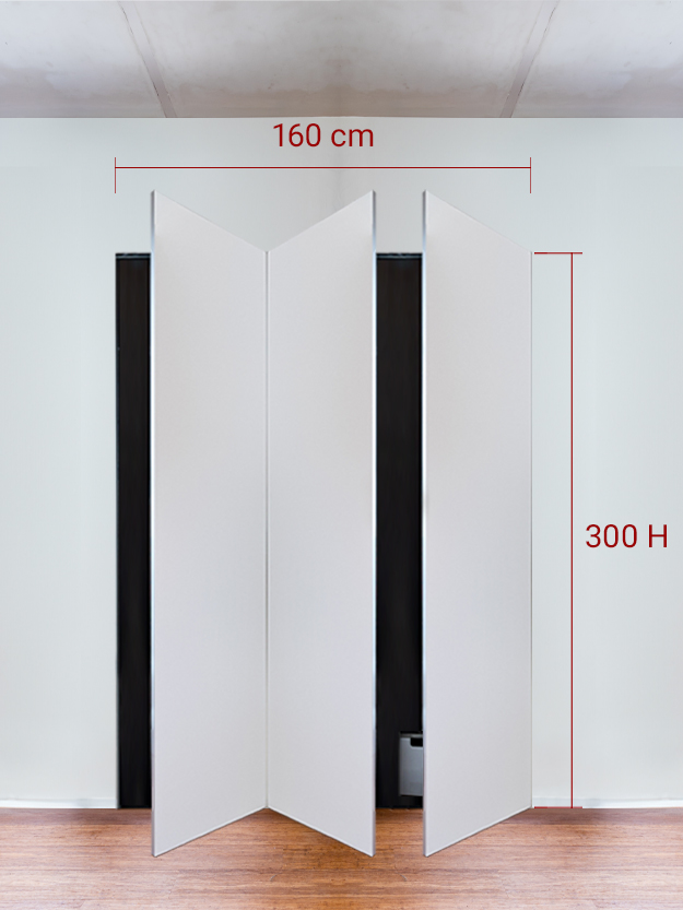 Armadio filomuro a 3 ante simmetriche cm 160x300