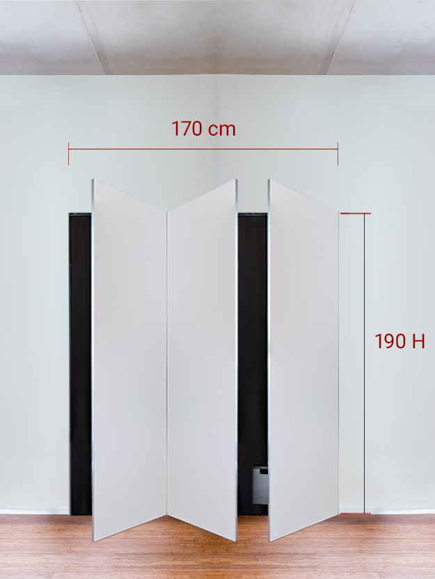 Armadio filomuro a 3 ante simmetriche cm 170x190