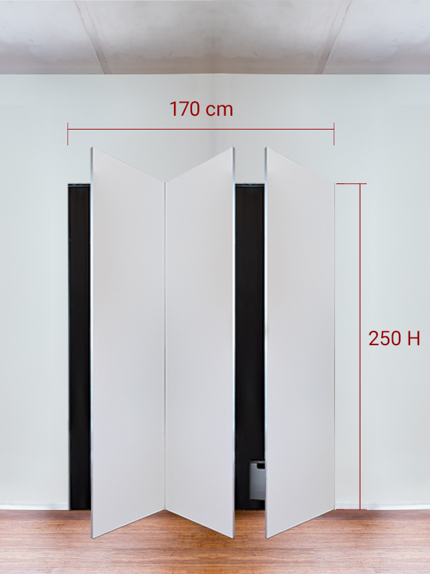 Armadio filomuro a 3 ante simmetriche cm 170x250