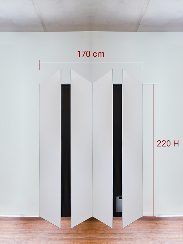 Armadio filomuro a 4 ante simmetriche cm 170x220