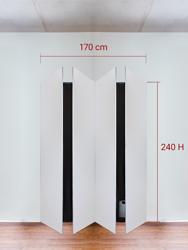 Armadio filomuro a 4 ante simmetriche cm 170x240