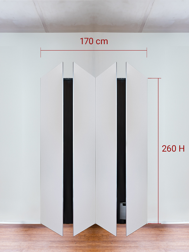 Armadio filomuro a 4 ante simmetriche cm 170x260