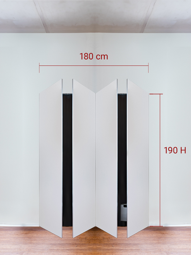 Armadio filomuro a 4 ante simmetriche cm 180x190