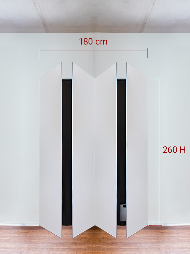 Armadio filomuro a 4 ante simmetriche cm 180x260