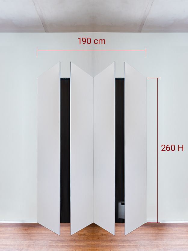 Armadio filomuro a 4 ante simmetriche cm 190x260