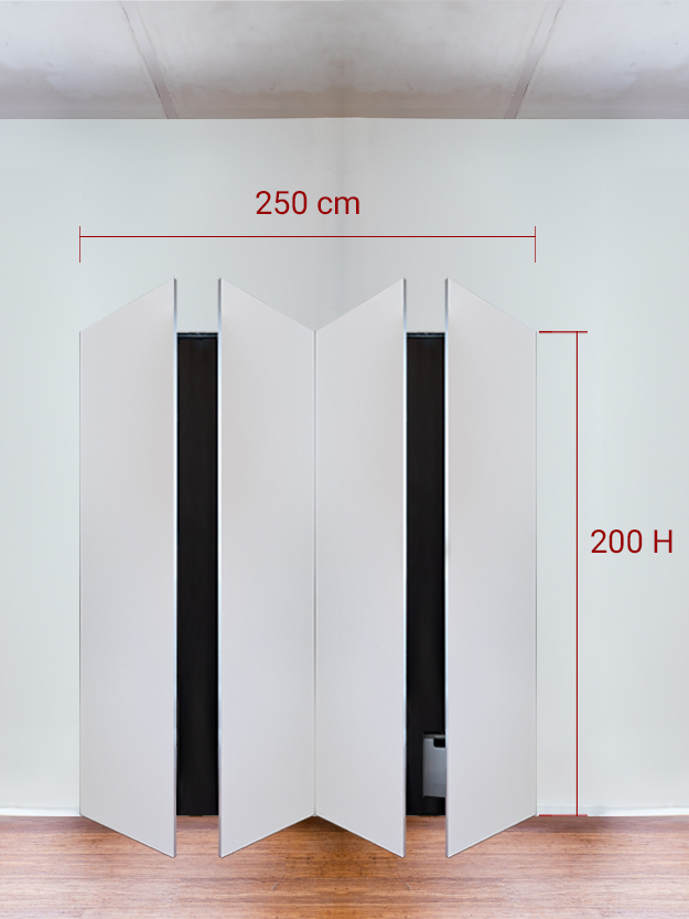 Armadio filomuro a 4 ante simmetriche cm 250x200