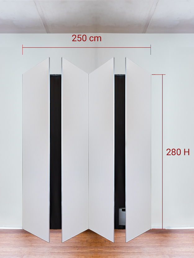 Armadio filomuro a 4 ante simmetriche cm 250x280