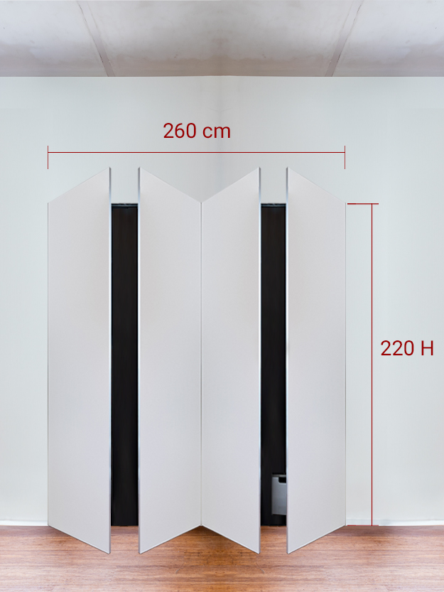 Armadio filomuro a 4 ante simmetriche cm 260x220