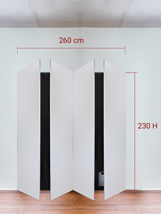 Armadio filomuro a 4 ante simmetriche cm 260x230