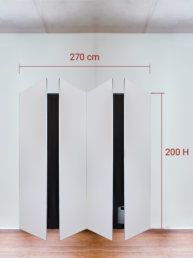 Armadio filomuro a 4 ante simmetriche cm 270x200