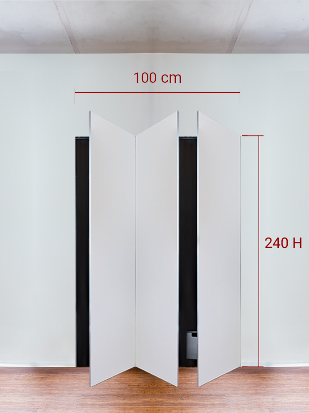 Armadio filomuro a 3 ante simmetriche cm 100x240