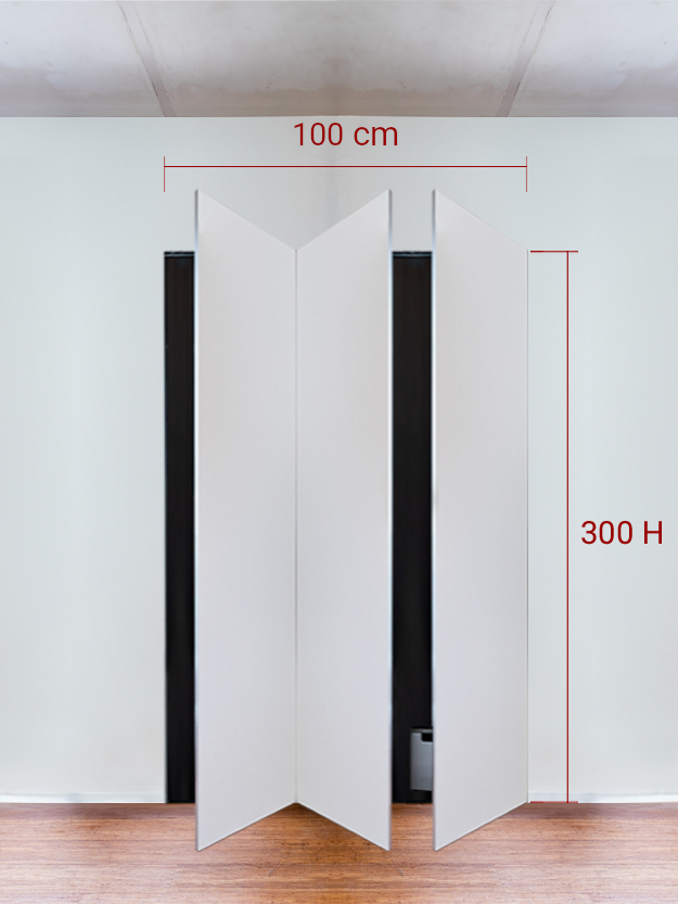 Armadio filomuro a 3 ante simmetriche cm 100x300