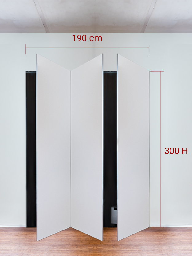 Armadio filomuro a 3 ante simmetriche cm 190x300