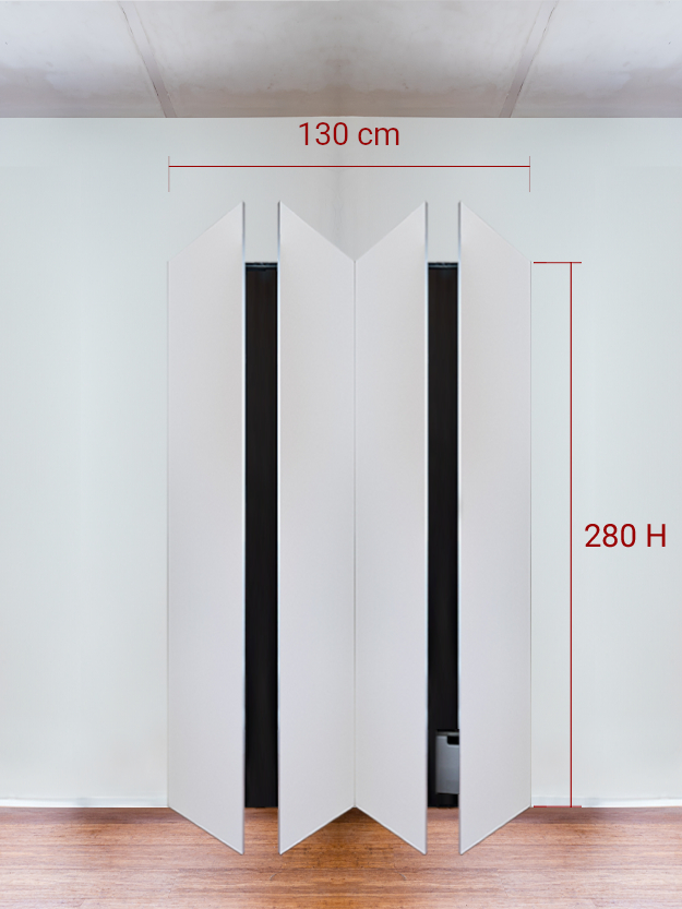 Armadio filomuro a 4 ante simmetriche cm 130x280