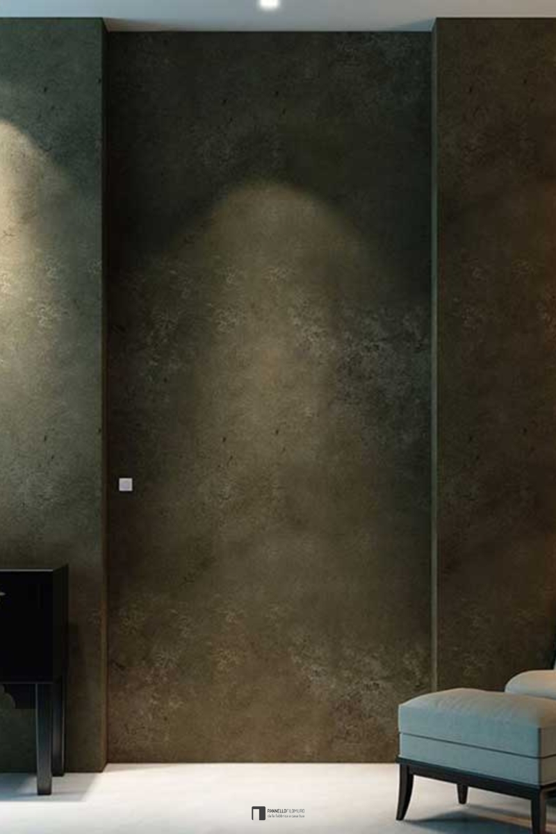 Porta scorrevole filomuro con finitura effetto pietra