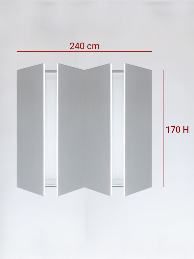 sportello filomuro a 4 ante cm 240x170