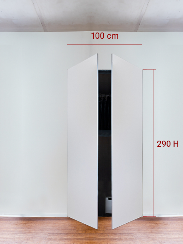Armadio filomuro a 2 ante simmetriche cm 100x290