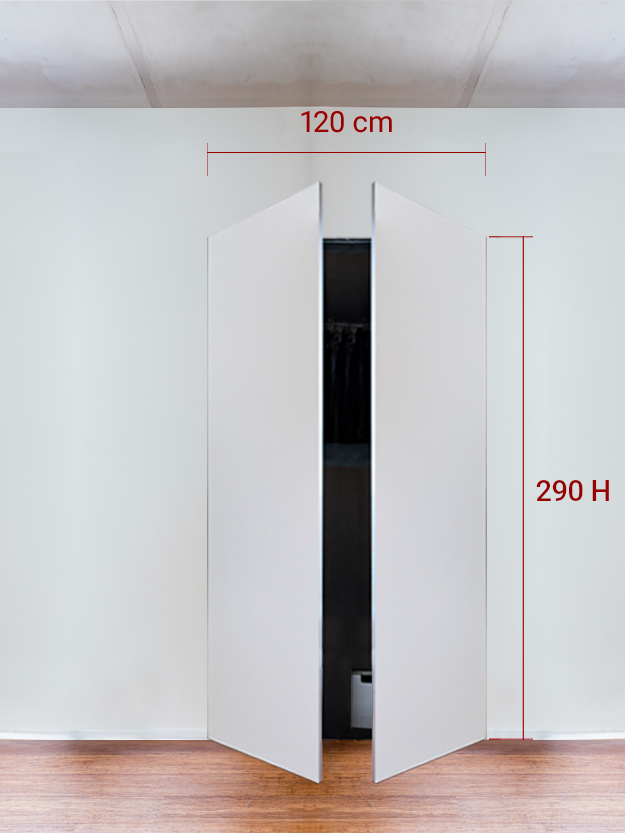 Armadio filomuro a 2 ante simmetriche cm 120x290