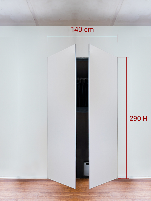 Armadio filomuro a 2 ante simmetriche cm 140x290