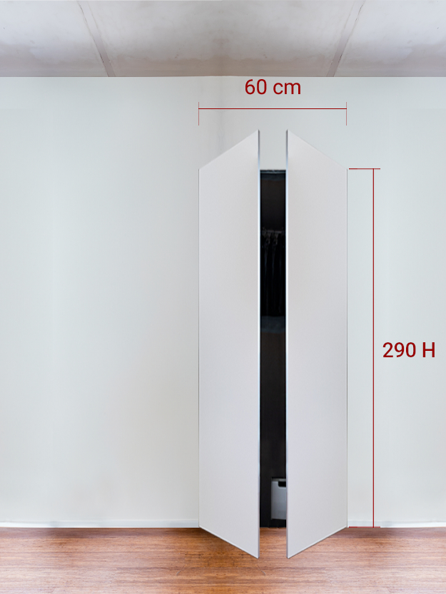 Armadio filomuro a 2 ante simmetriche cm 60x290