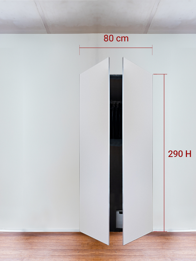 Armadio filomuro a 2 ante simmetriche cm 80x290