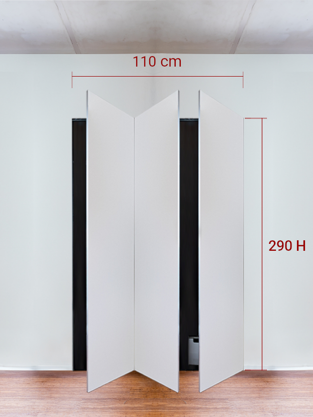 Armadio filomuro a 3 ante simmetriche cm 110x290
