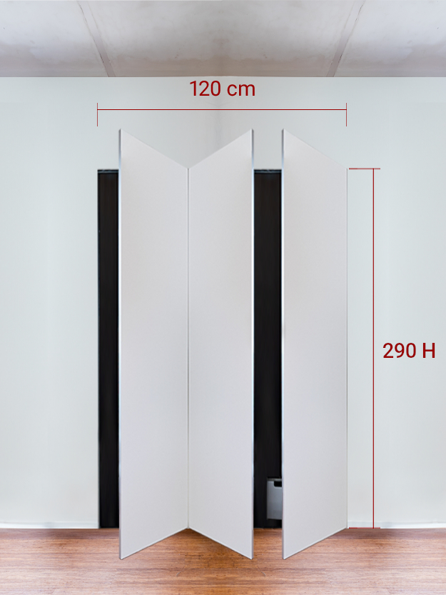 Armadio filomuro a 3 ante simmetriche cm 120x290