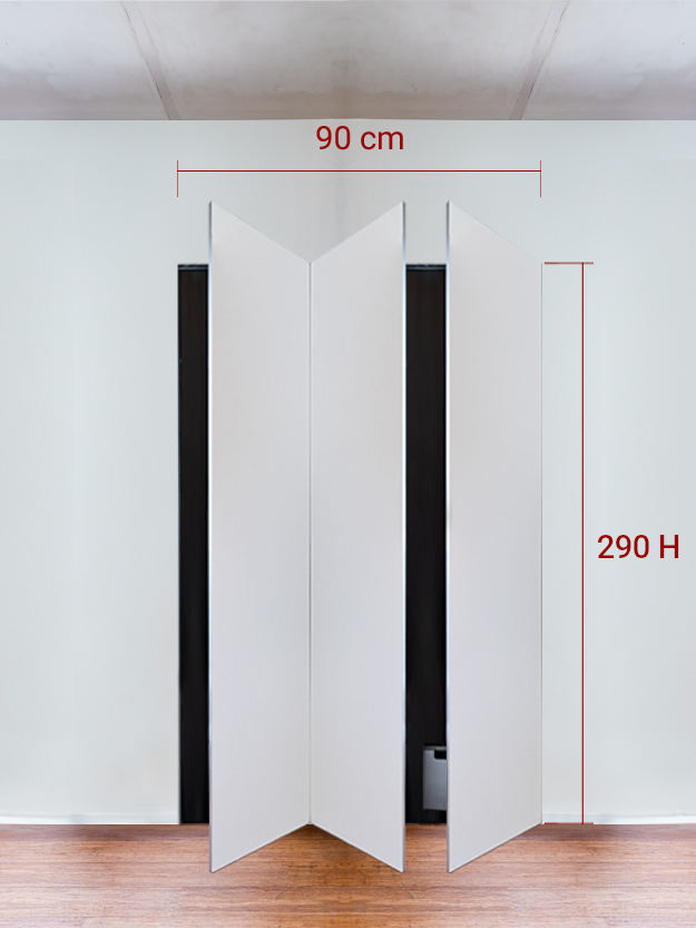 Armadio filomuro a 3 ante simmetriche cm 90x290