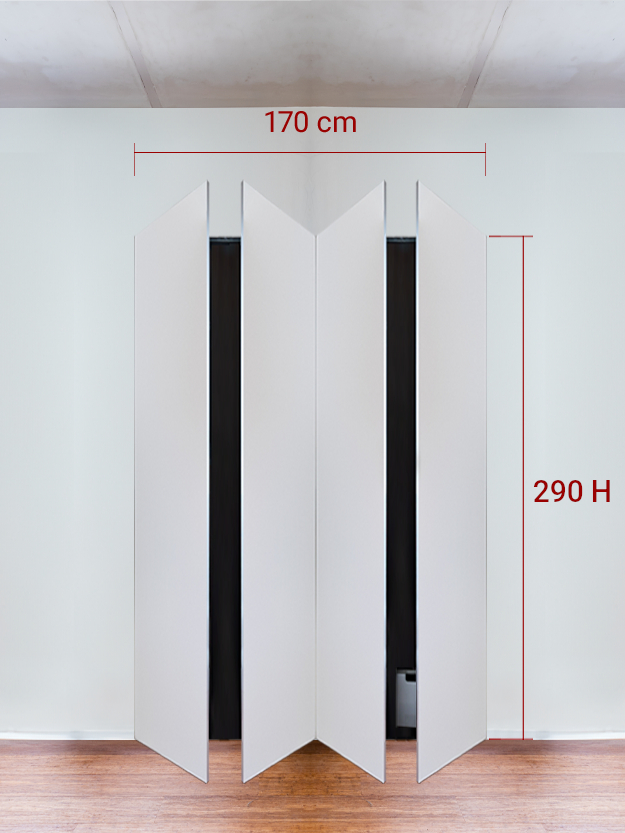 Armadio filomuro a 4 ante simmetriche cm 170x290