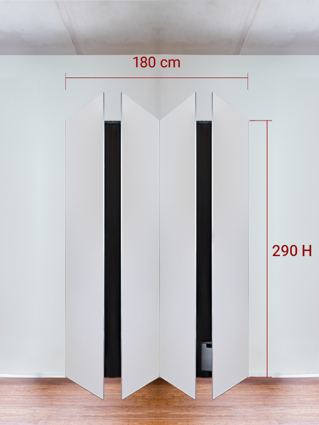 Armadio filomuro a 4 ante simmetriche cm 180x290