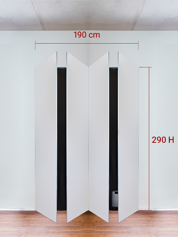 Armadio filomuro a 4 ante simmetriche cm 190x290