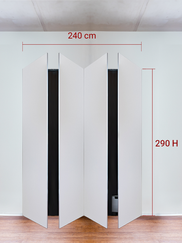 Armadio filomuro a 4 ante simmetriche cm 240x290