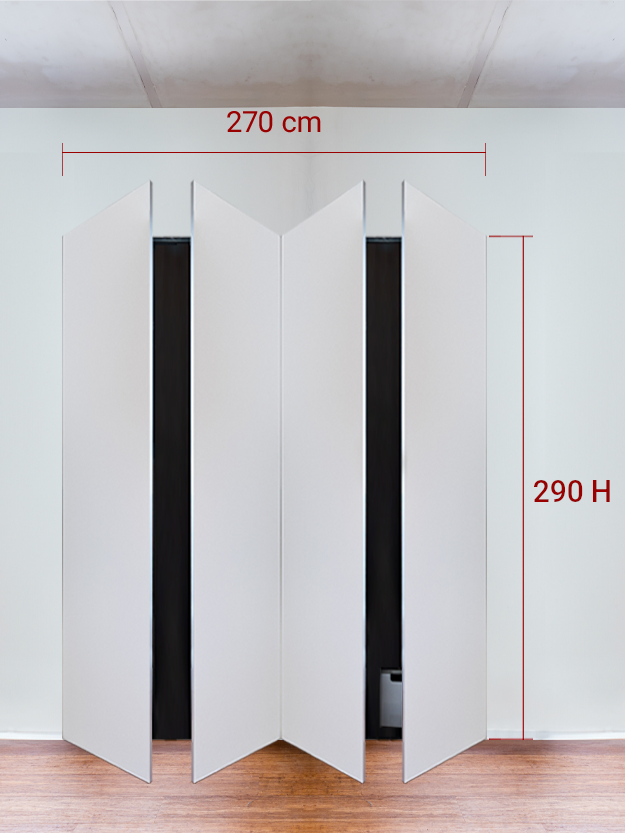 Armadio filomuro a 4 ante simmetriche cm 270x290